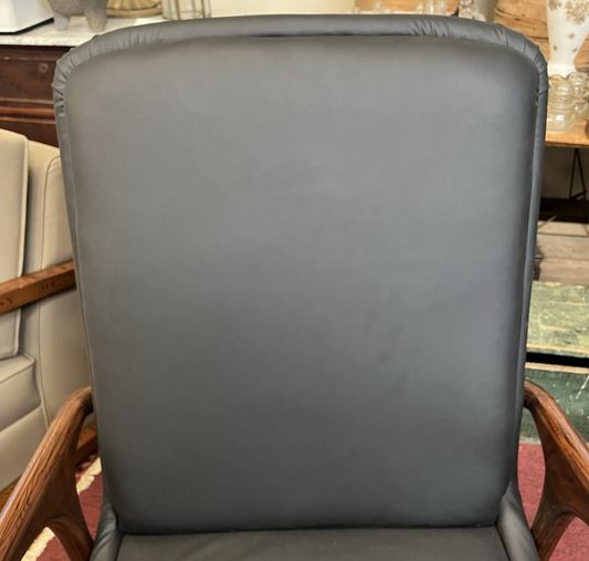 (2) MID-CENTURY MODERN STYLE UPHOLSTERED ROSEWOOD ARMCHAIRS