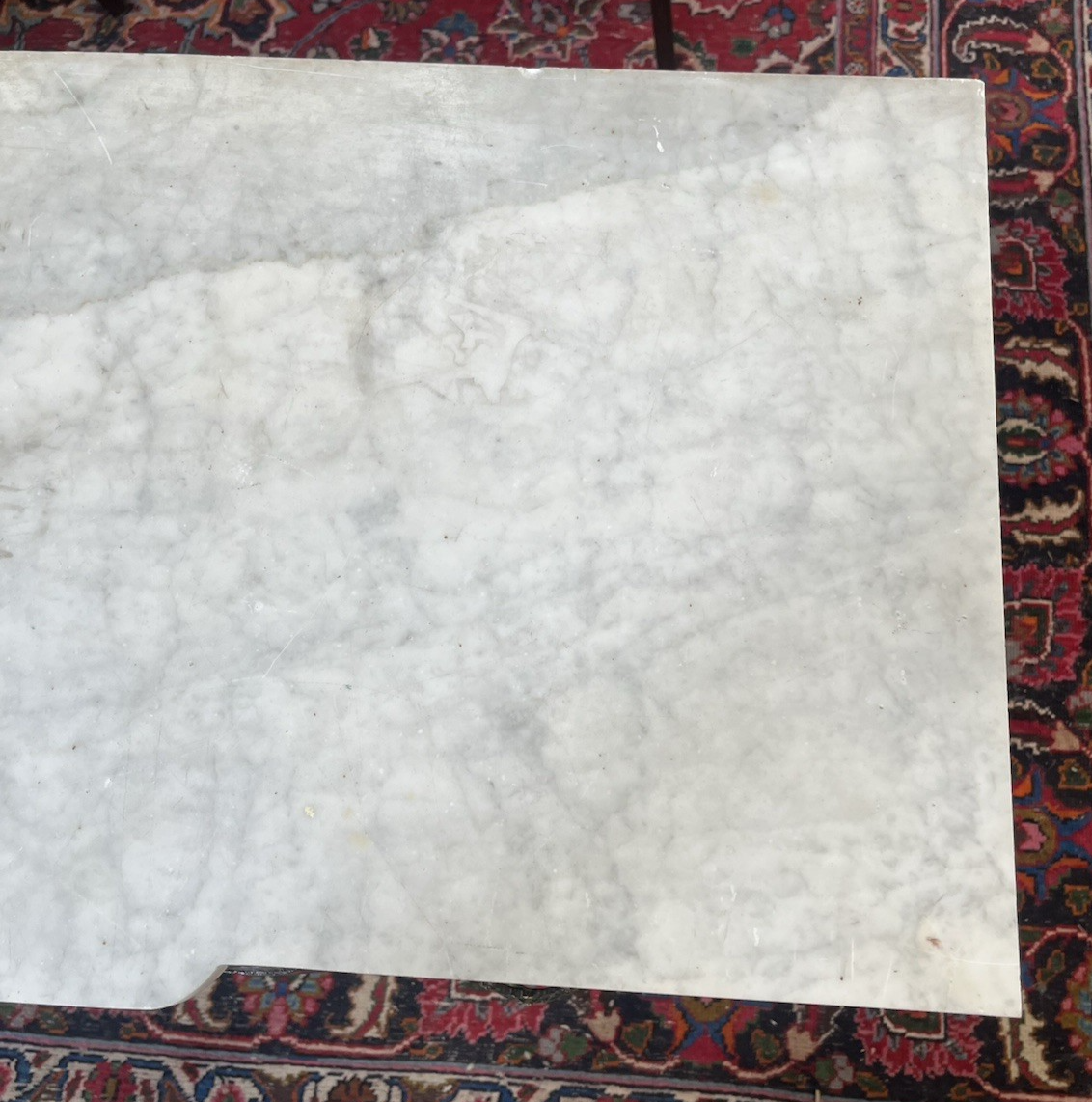 ANTIQUE FRENCH LOUIS XVI MARBLE-TOP INLAID BREAKFRONT COMMODE CHEST