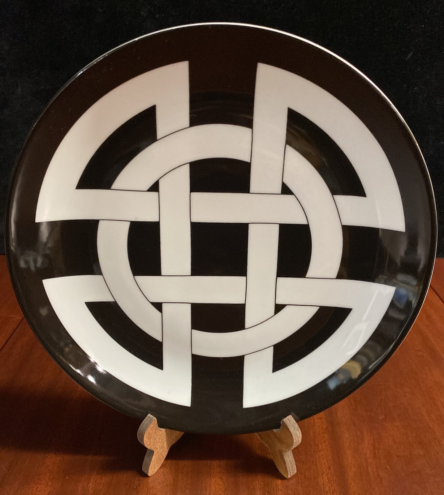 Germany ASA Pair 10" Porcelain Plates Post Modern Abstract 1980s BH173