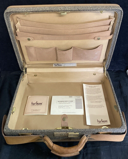VTG HARTMANN Luggage 4400 BRIEFCASE Combination Tweed Leather