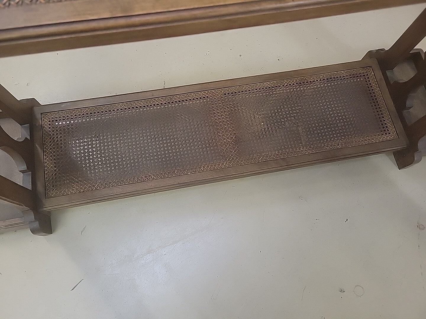 Antique Caned French Walnut & Cooper Jette Habits Luggage Rack Umbrella Stand