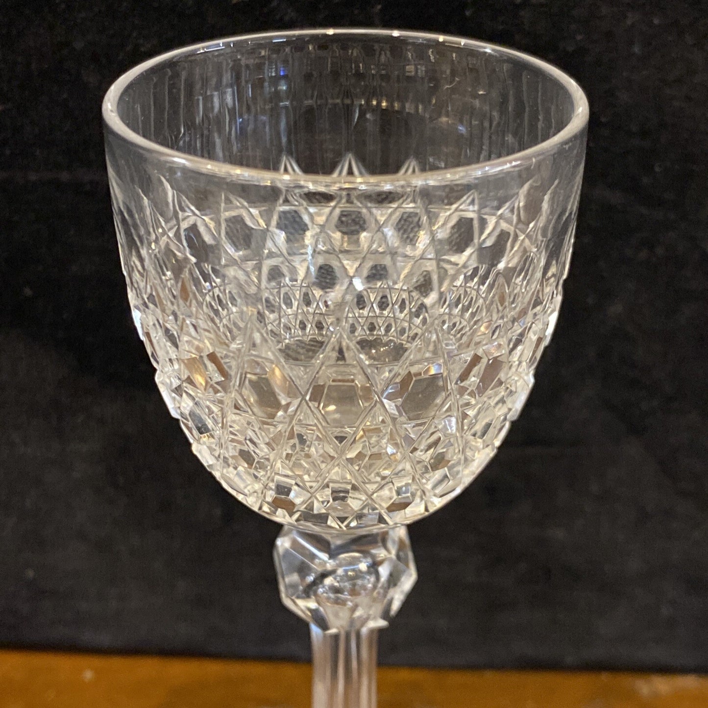 1 Stem Of Dorflinger Diamond Hob 4"Cordial Cut Glass From 1875 1 3/4"  W