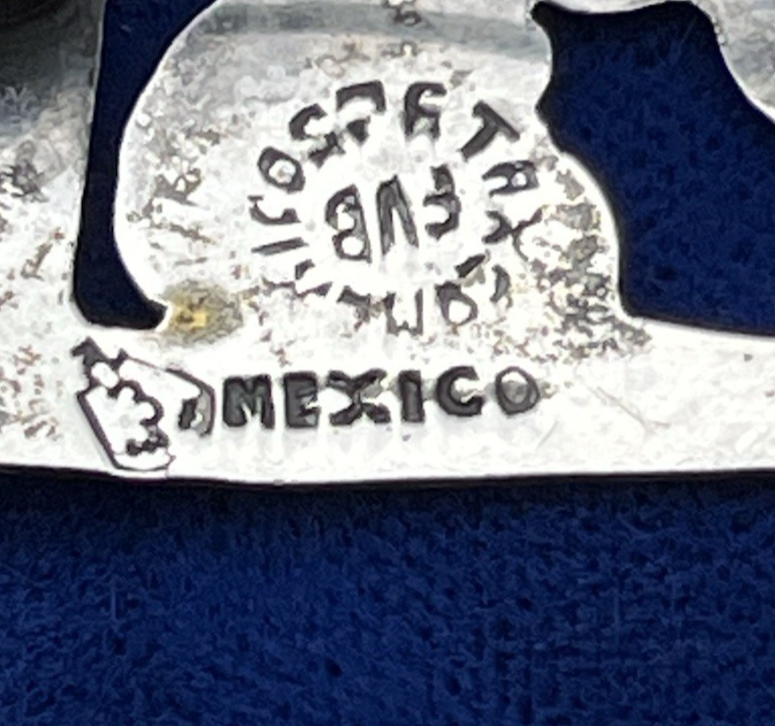 Vintage Handmade Sterling Silver (.925) Taxco Man is Hat & Cactus Brooch 2.8g