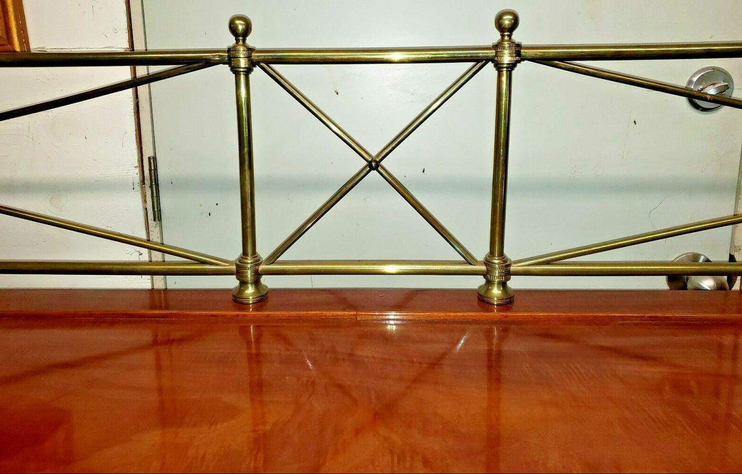 Antique English Mahogany Empire Server Buffet Sideboard Wine Cellarette 103"