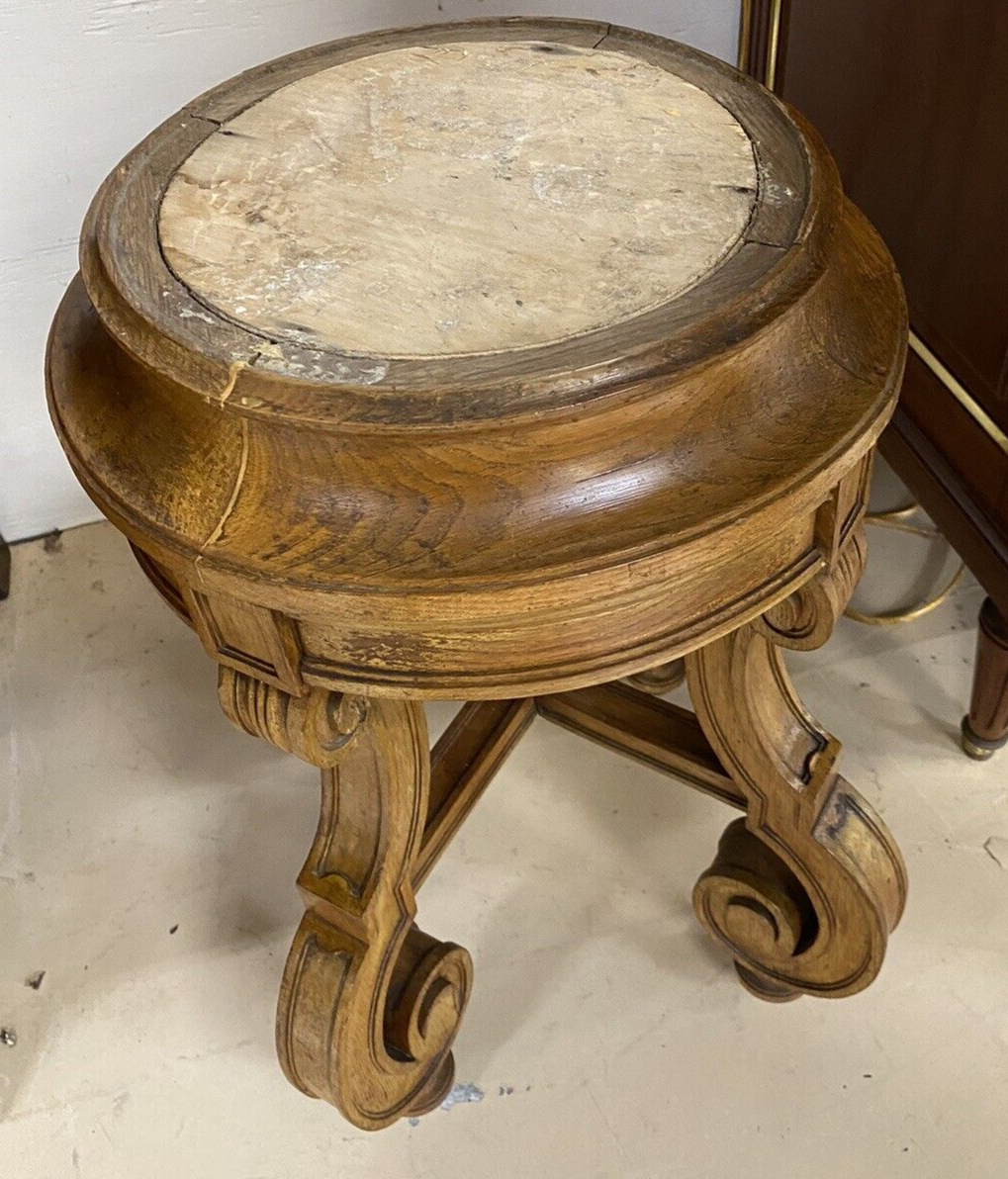 PAIR OF CHINESE SALT-GLAZED PORCELAIN VASES ON FRENCH OAK WOOD STANDS 51" HIGH