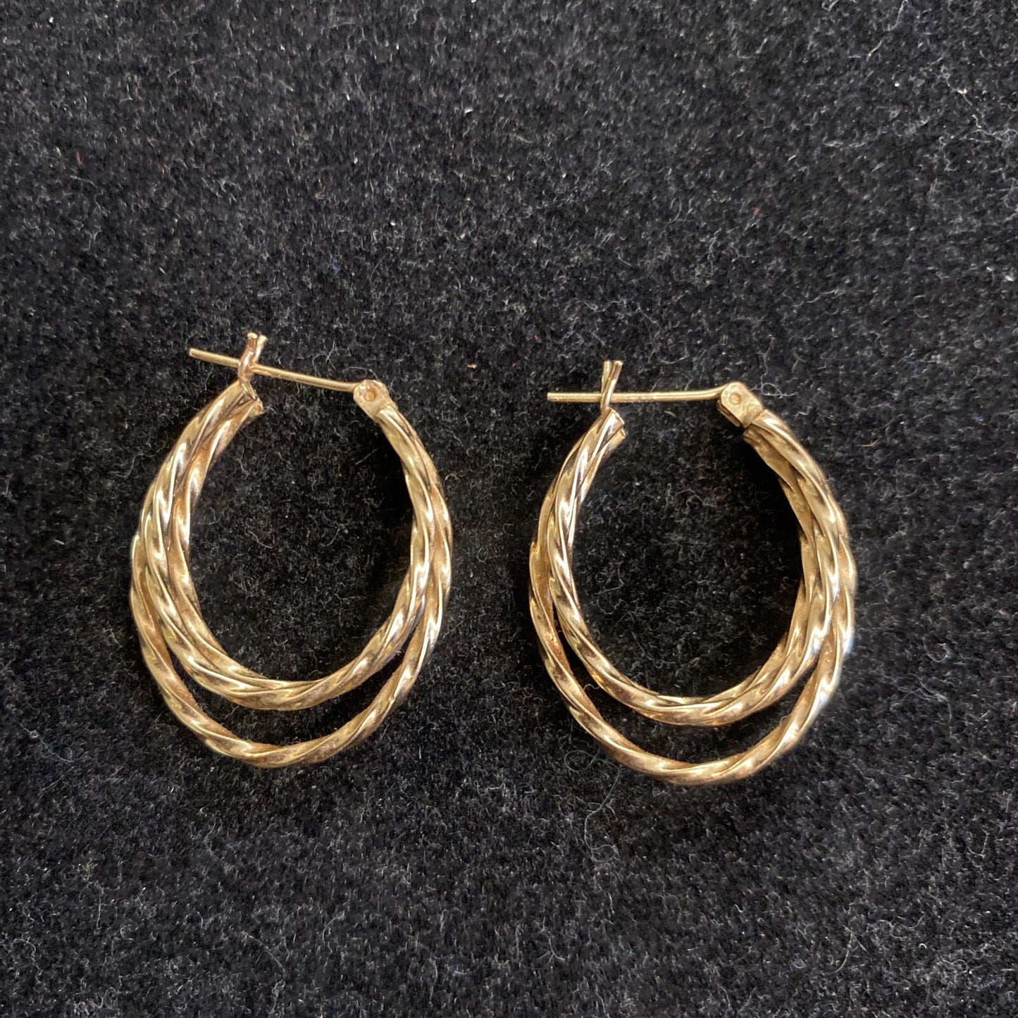3.1g 14K Yellow Gold Double Hoop Earrings