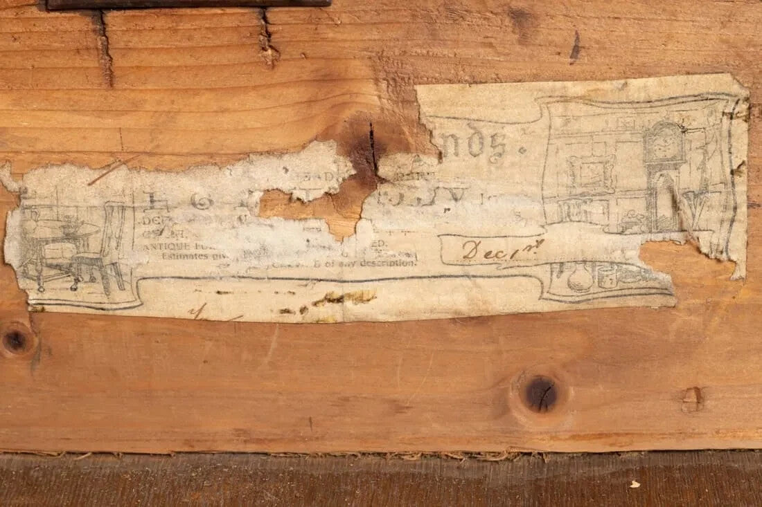 ANTIQUE ENLISH QUEEN ANNE SEAWEED MARQUETRY MAHOGANY CHEST ON STAND