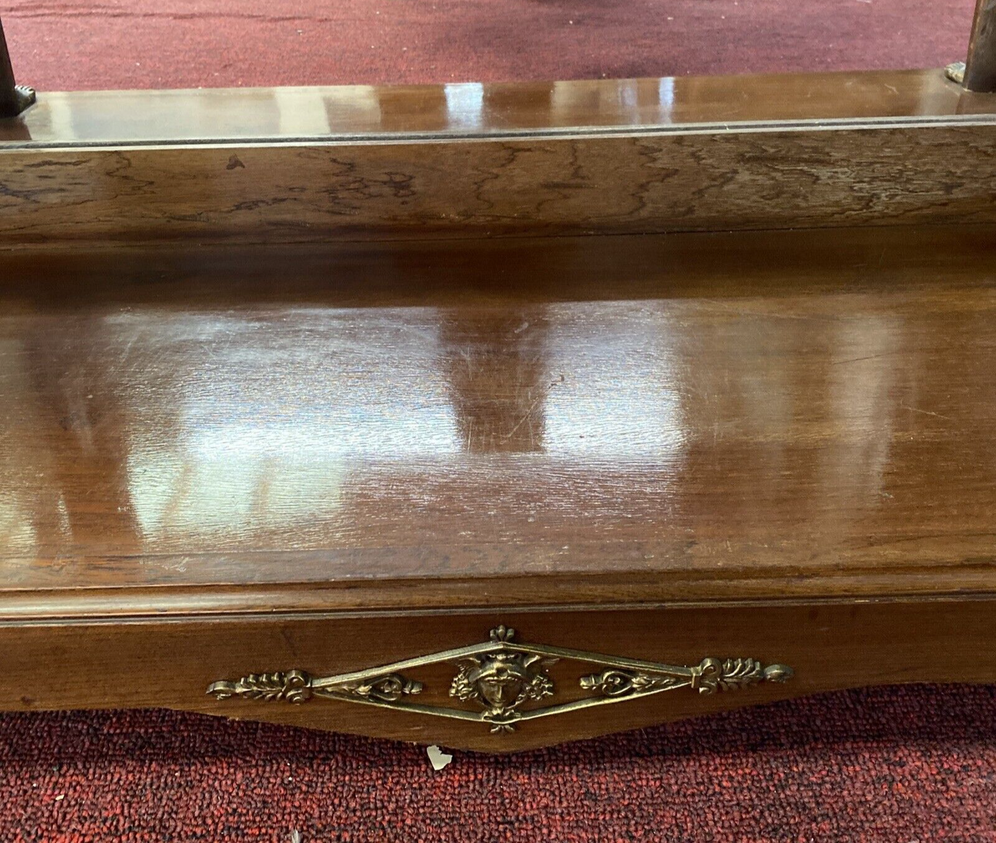 FRENCH MAHOGANY EMPIRE ENTRYWAY CONSOLE TABLE W/ MARBLE TOP