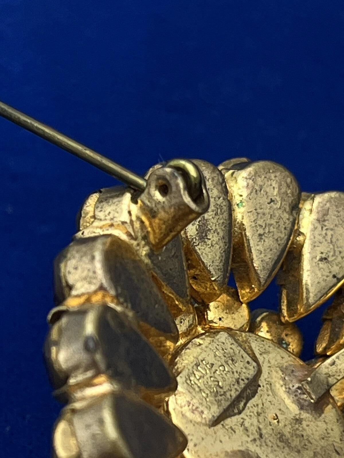 AUSTRIA Amazing  Rhinestone Vintage Dome Pin Topaz and Lime Green