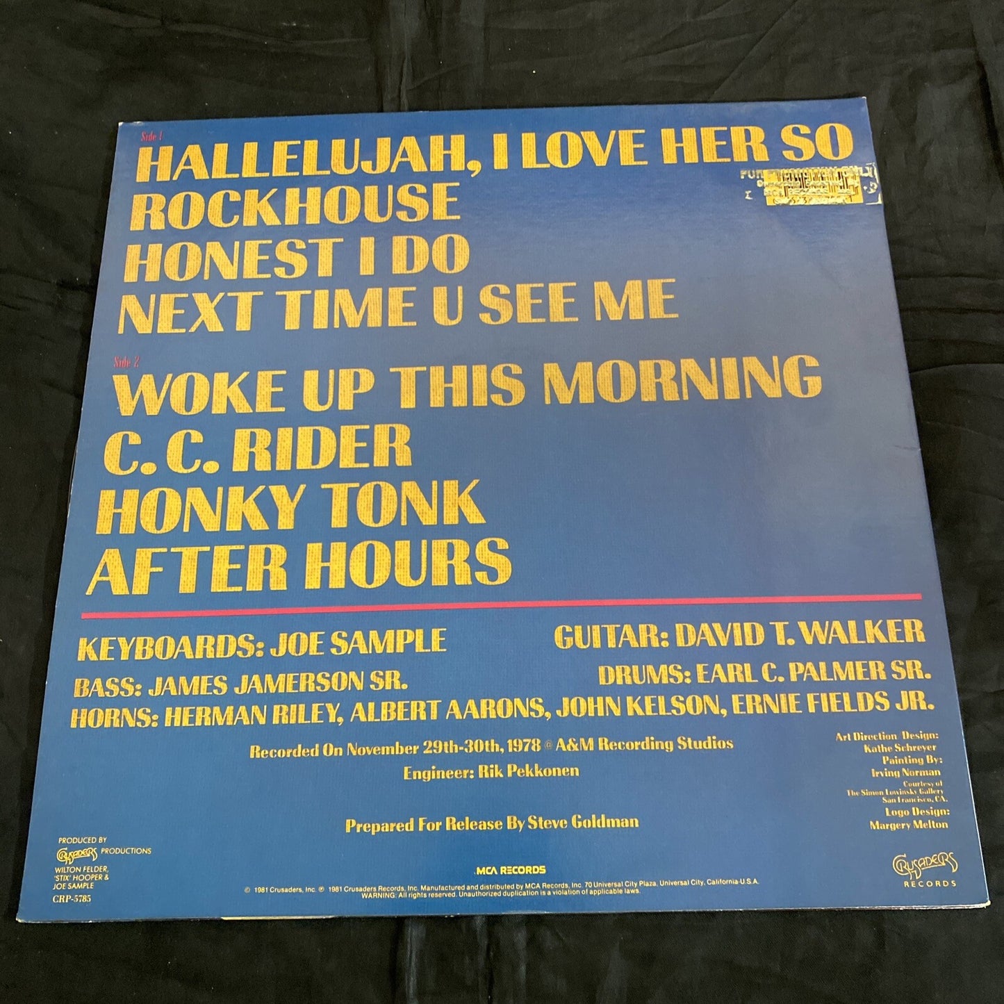 STAMPED RADIO PROMO Joe Sample David T Walker Swing Street Cafe LP 1981