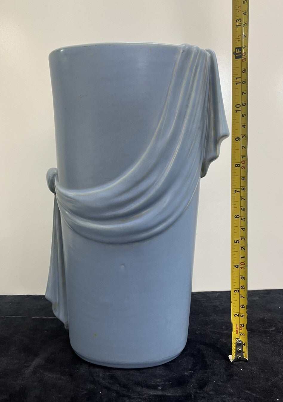 Weller Pottery 14" Ragenda Blue Draped Swag Vase B7