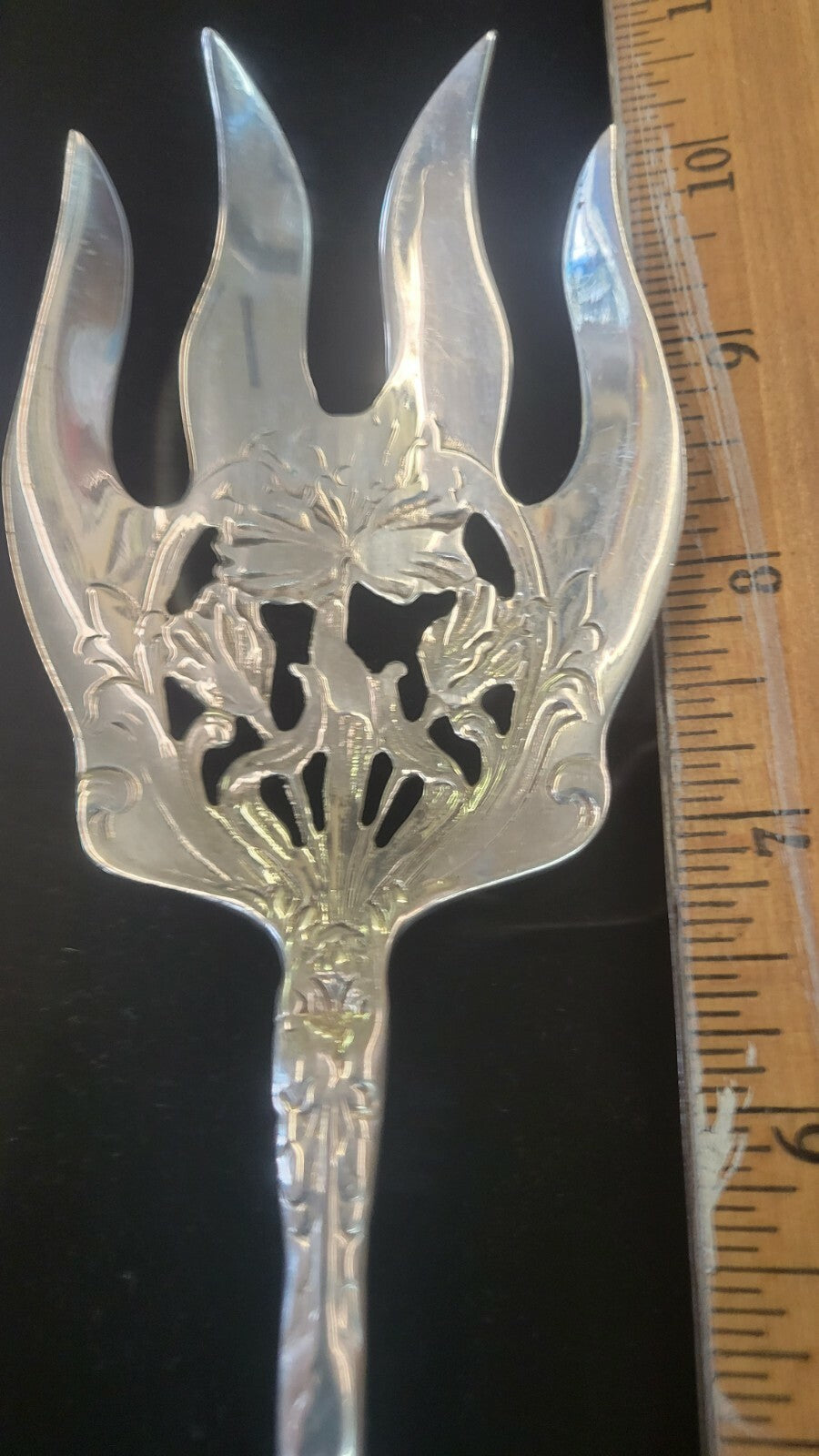 Gorham Virginiana Solid Lg 10" Salad Serving Set 1905 Pierced NM Rare Find