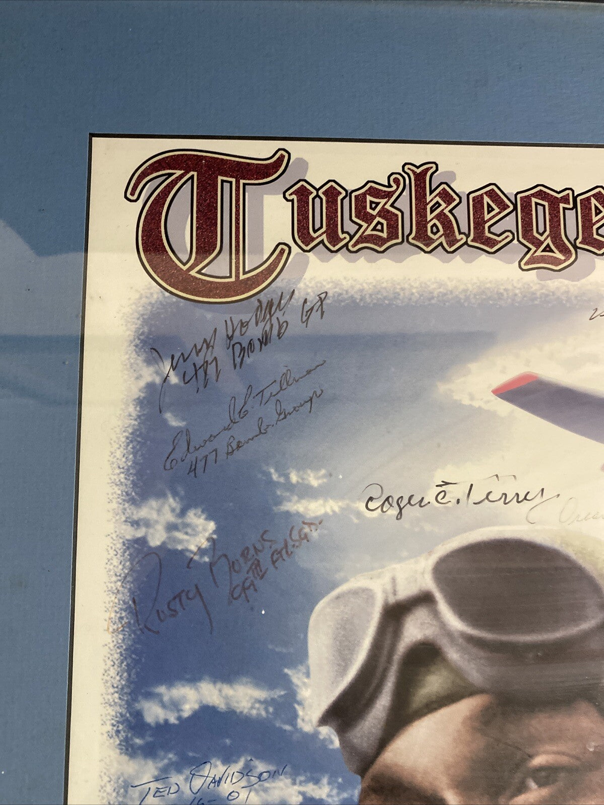 Signed Tuskegee Airman Celebrating 50 Years of Airforce History Print 1947-97