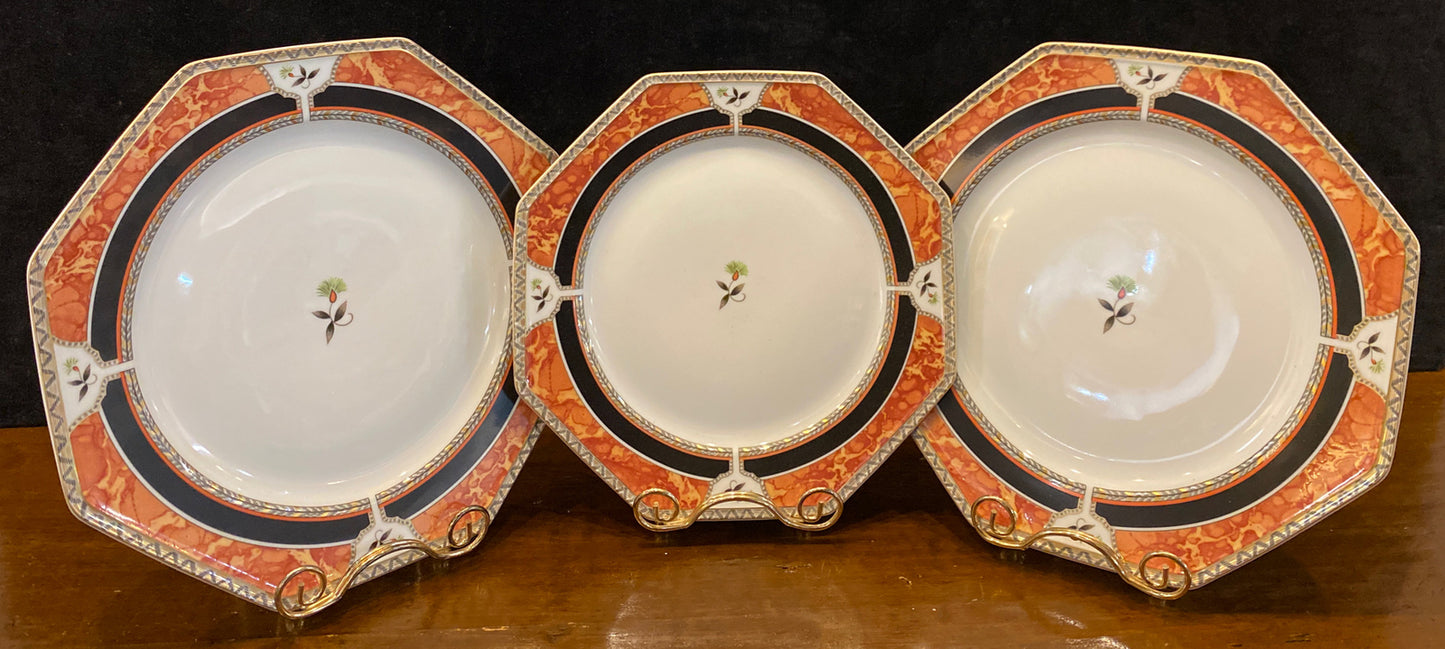 Royale Limoges France “Hadrien” Brique Plates 2 10" Dinner & Salad  9"