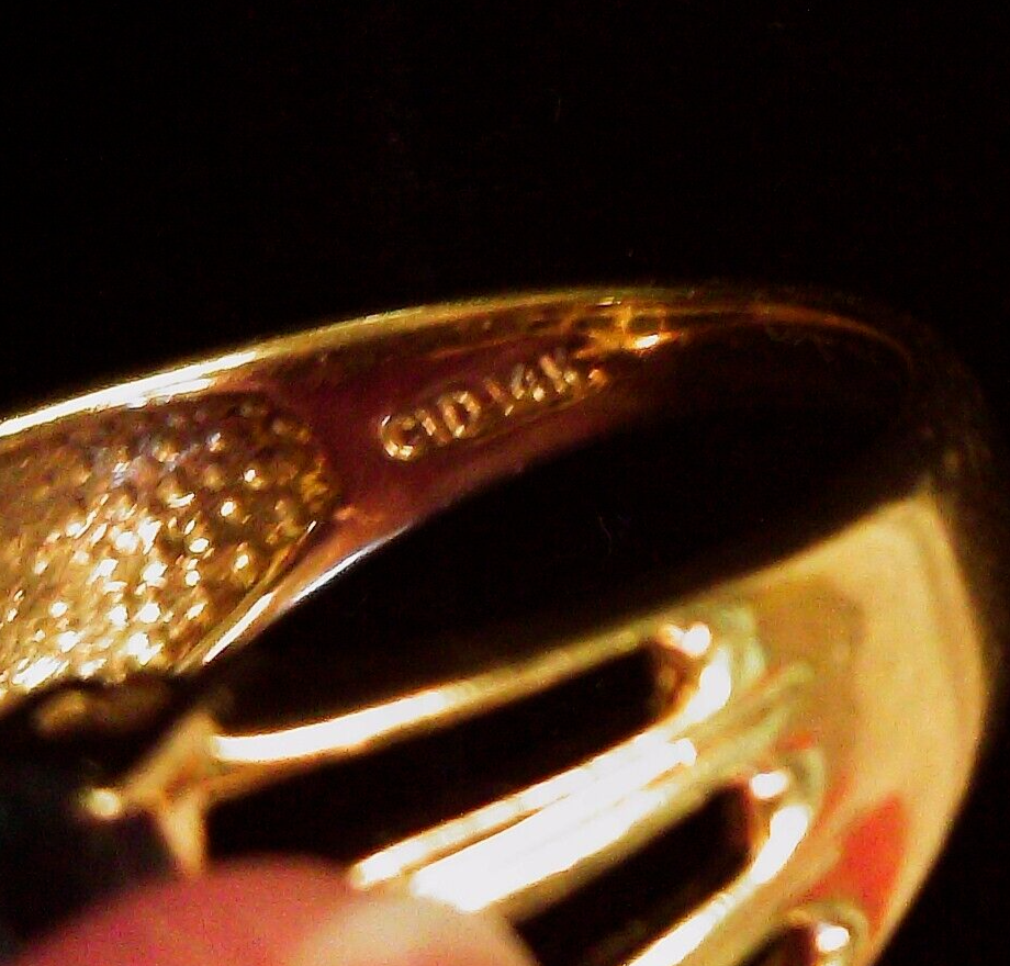 14k Yellow Gold 21 Blue Topaz Ring 5.8 g size 6.75 Thailand CID