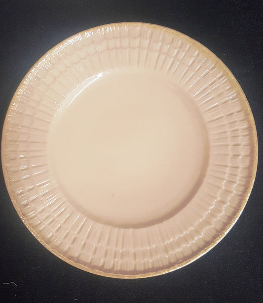 Belleek LIMPET YELLOW Salad Plate 8 3/8"  1965-80 3rd Green Mark No Inner Yellow