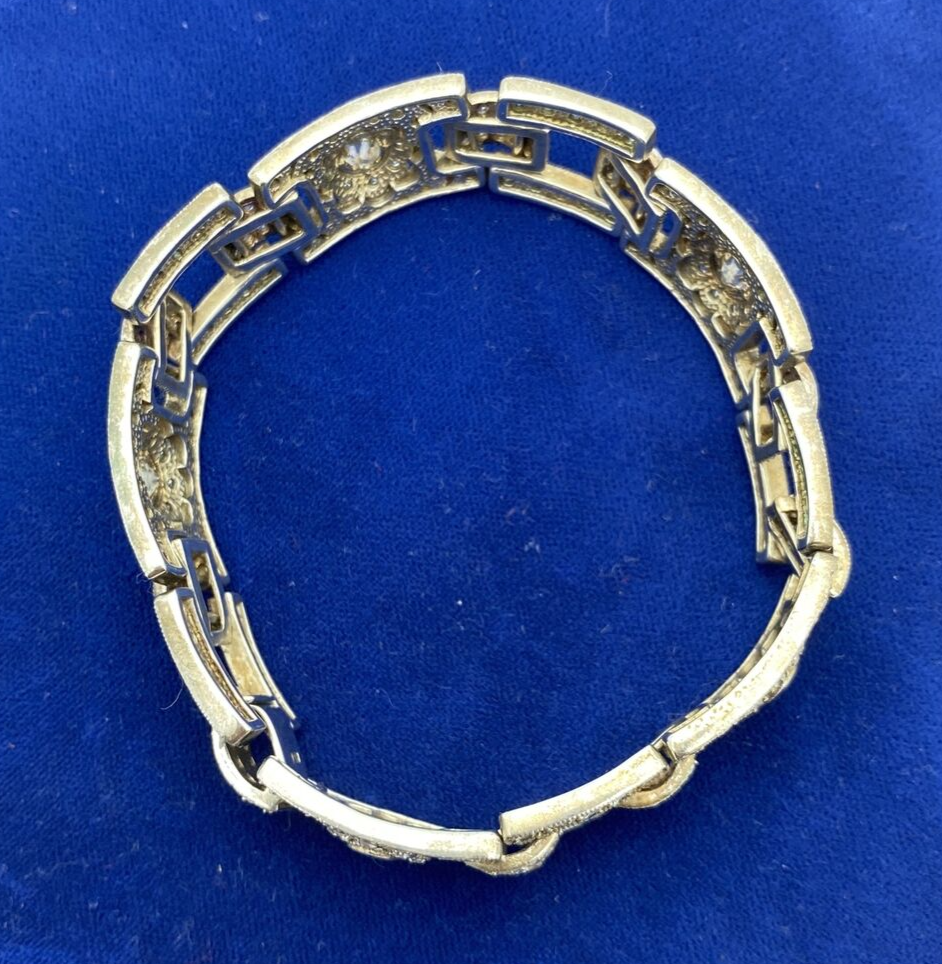 Vintage Sterling Diamante Rhinestone 7.5 "  Bracelet looks like diamonds