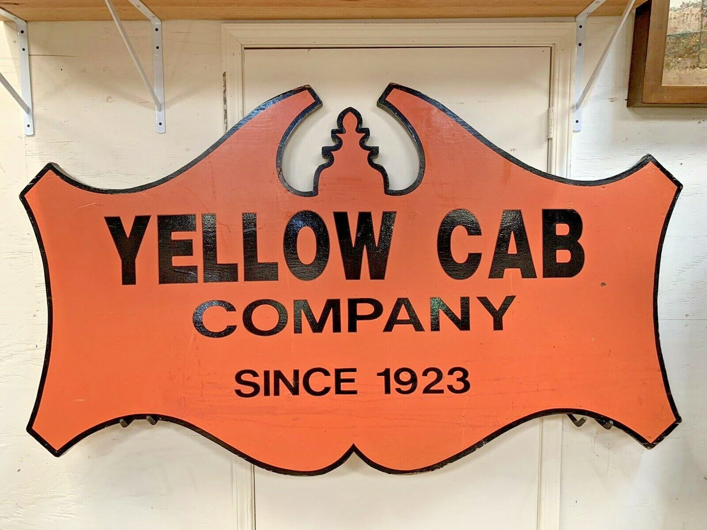 YELLOW CAB Company Since 1923  Antique Ad Sign 6 x 4 ft Wood Double Sided 133 lb