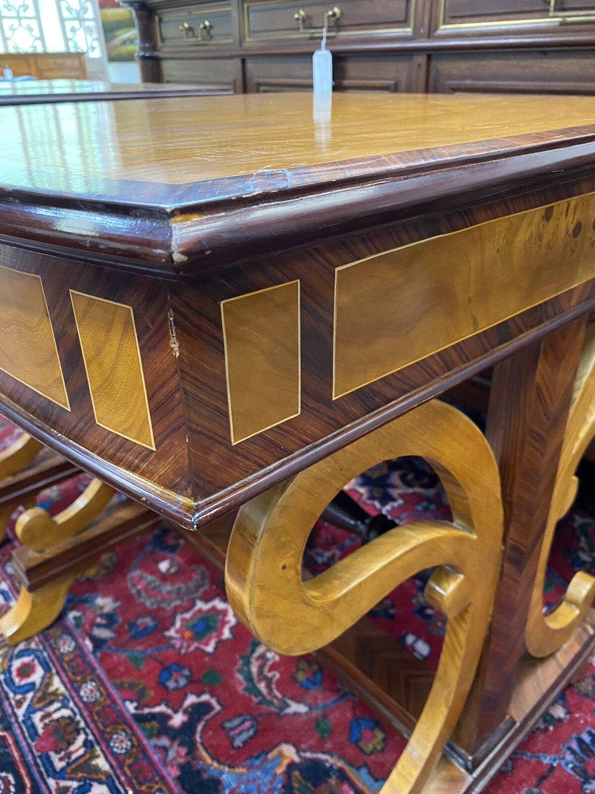 PAIR of ANTIQUE BIEDERMEIER STYLE SINGLE DRAWER SIDE END SOFA TABLES