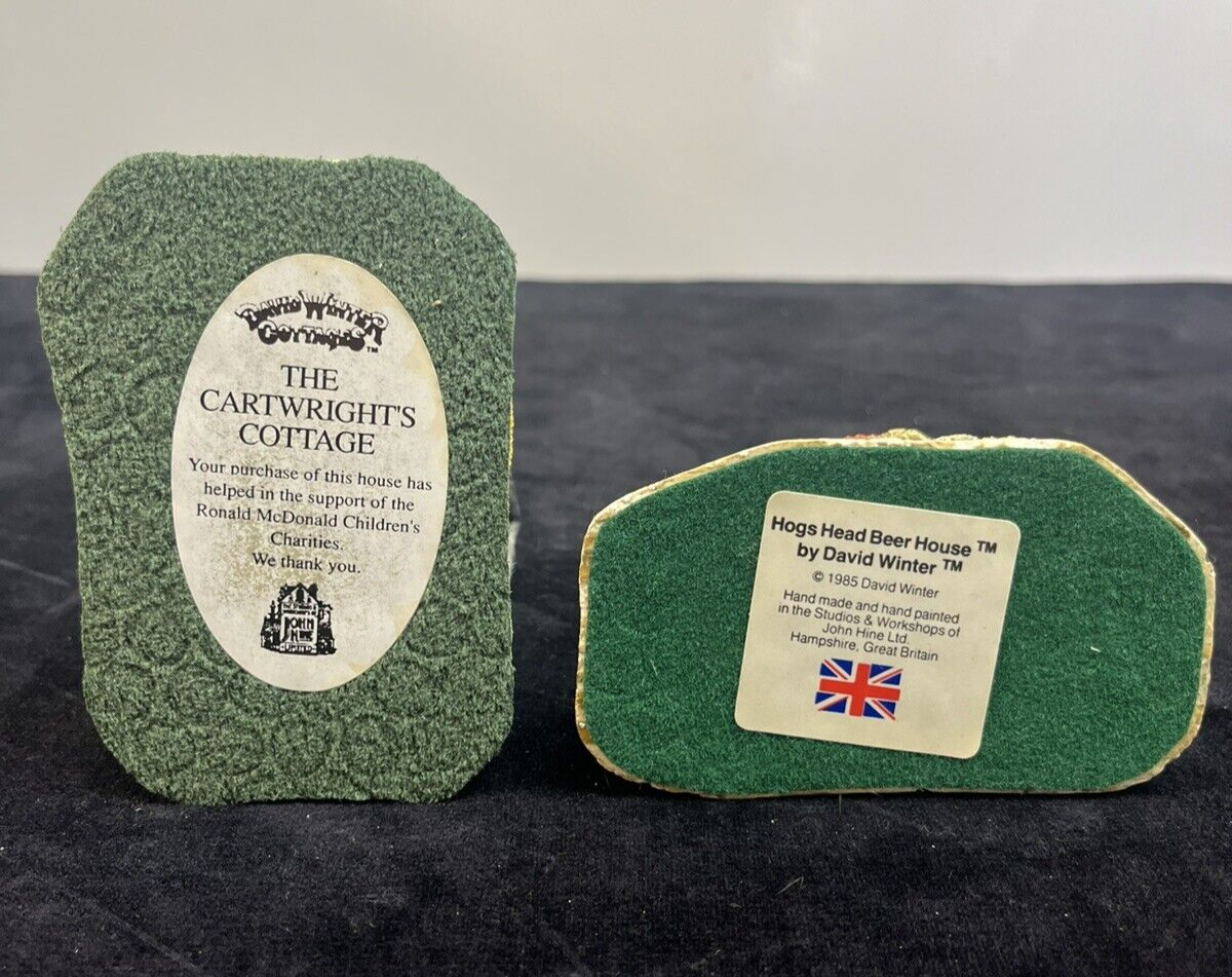 David Winter Cottages Lot Of 4: Cobbler, Hogs Head Beer, Pottery, Cartwrights