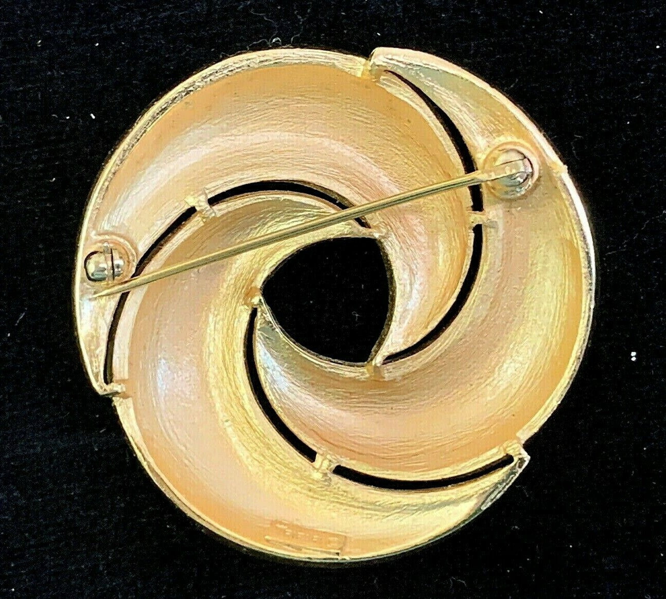 1950's Crown Trifari White Enamel Swirl Brooch Pin and Earrings Set