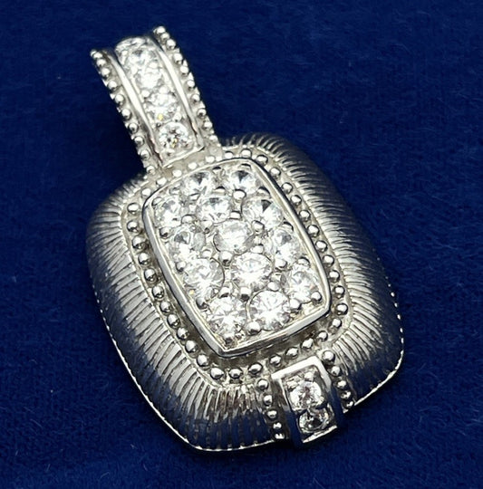 Judith Ripka Sterling Silver CZ Stone Enhancer Pendant 12.49g