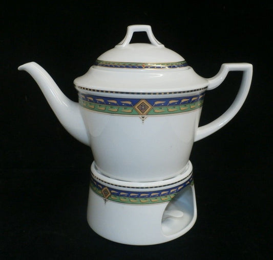 Vintage German Kaiser  4 pc China Medea Pattern Teapot & Warmer NICE