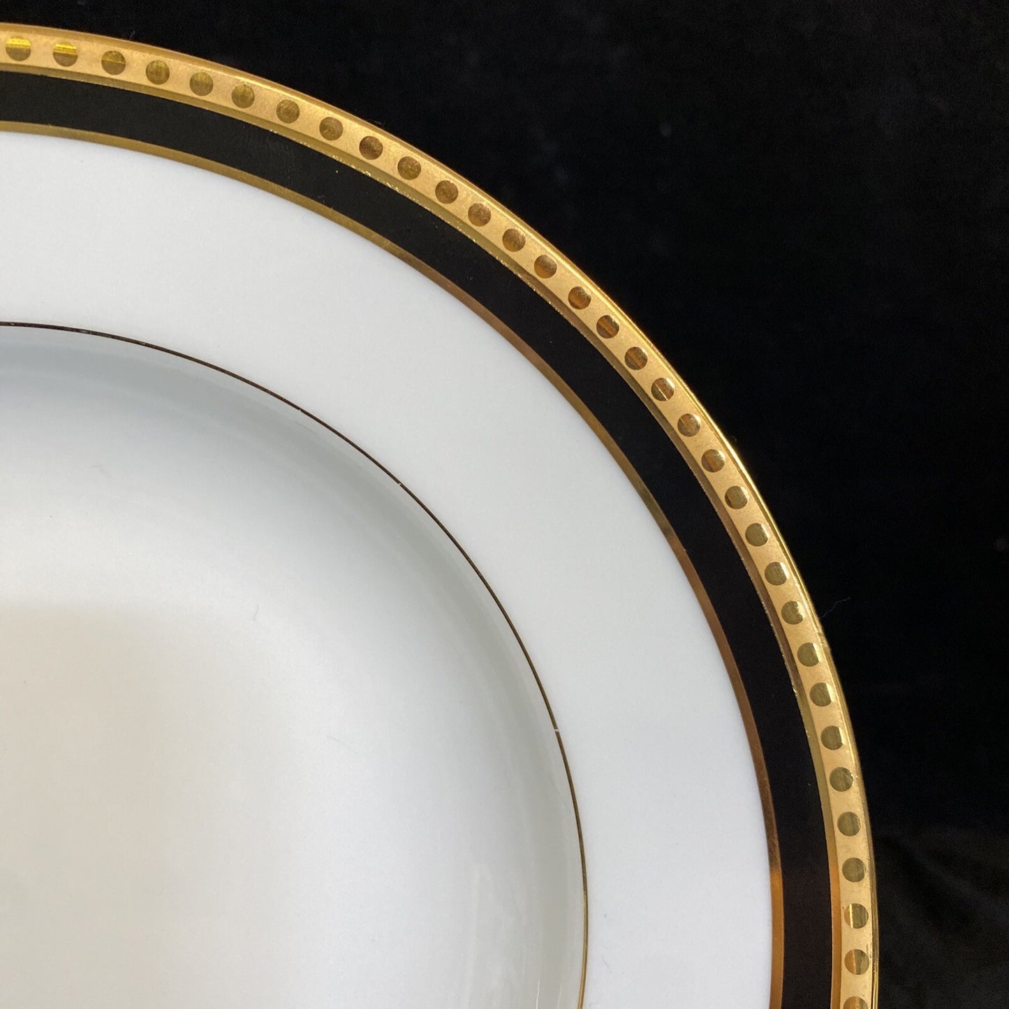 Tiffany & Co. Limoges 8 7/8" "Black Band" Rim Soup Bowl MSRP $160  Mint BH181 B