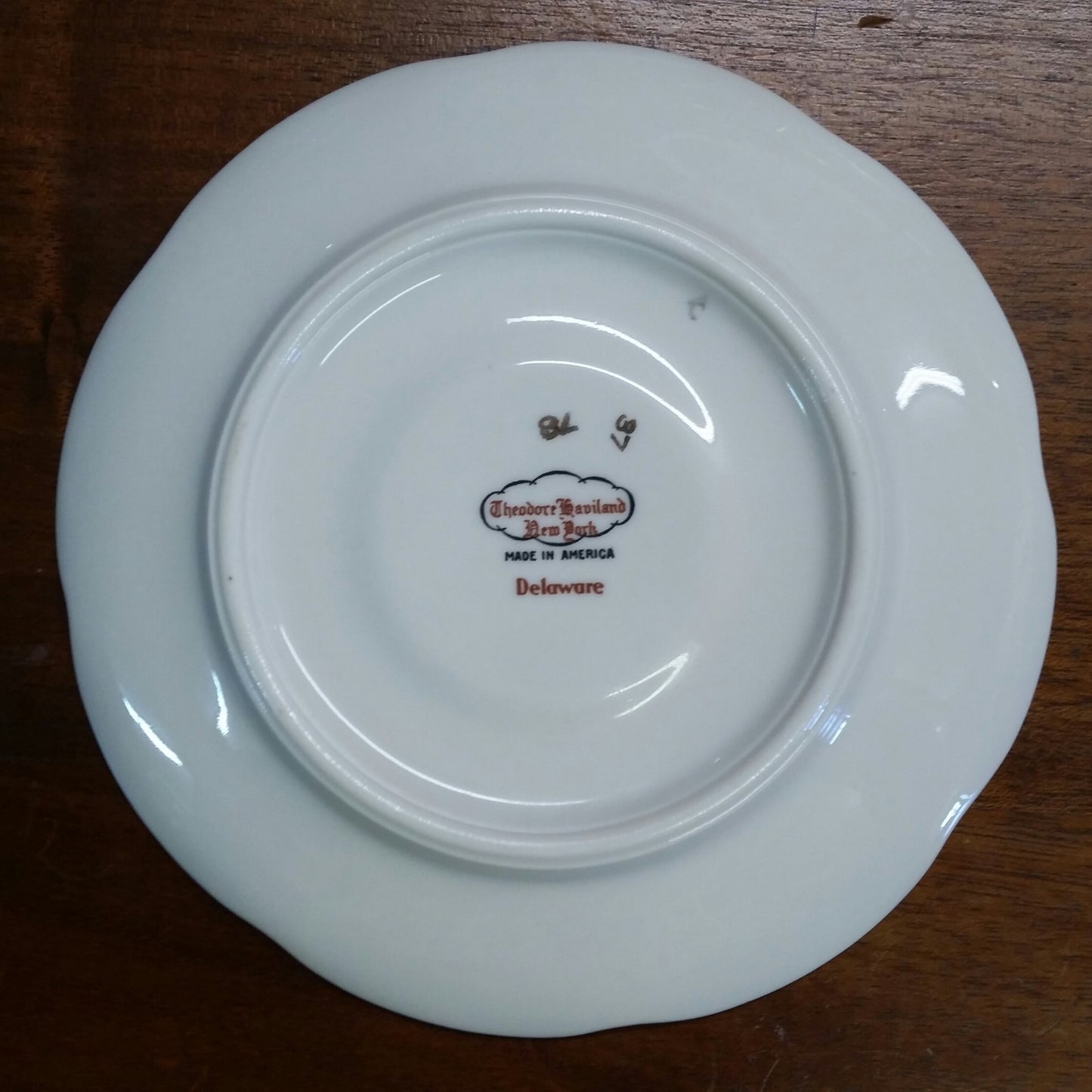 22 Pieces THEODORE HAVILAND DELAWARE (NEW YORK) 6 dinner & 6 b b plates, 5 C&S