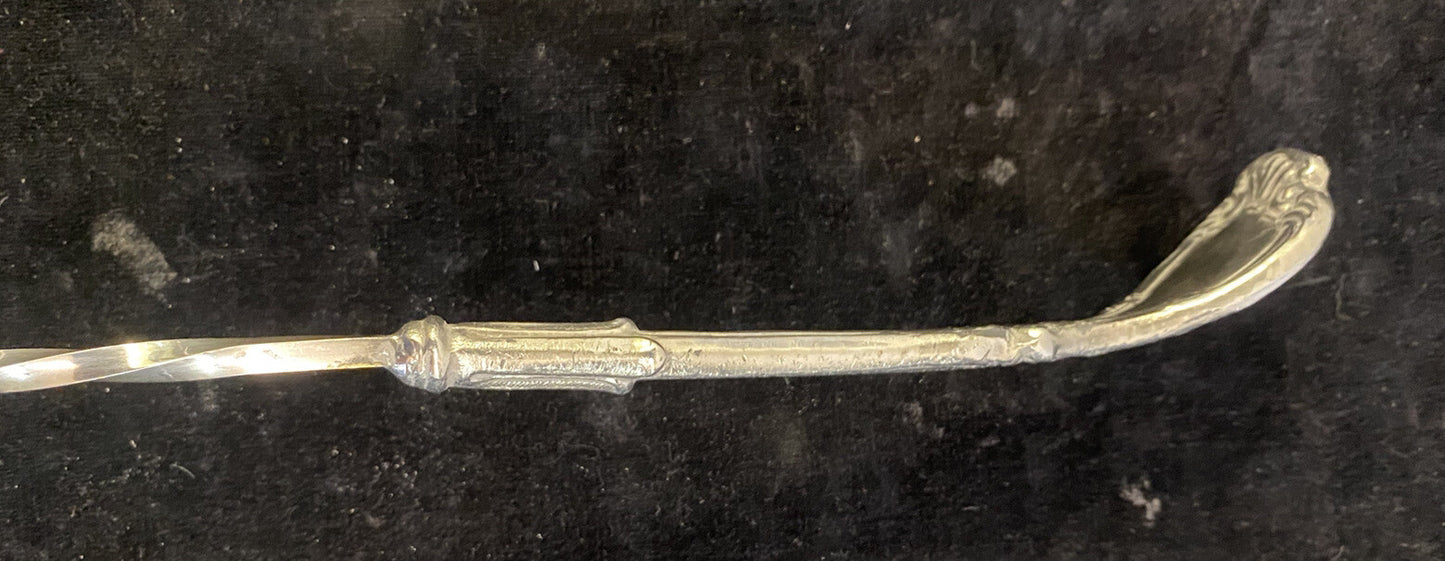 Rare Antique Rococo Twisted Handle Undulating Bowl Silverplated "17" Punch Ladle