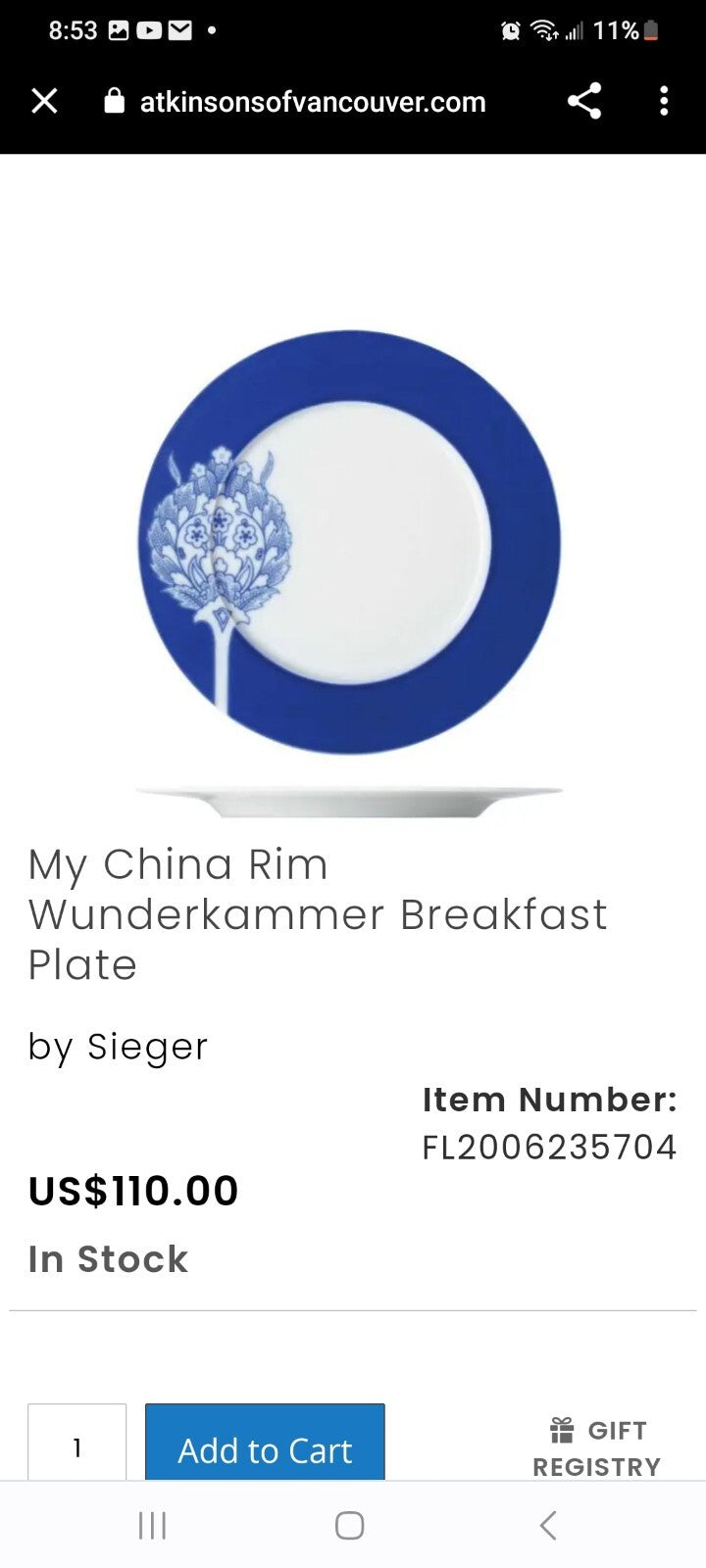 Sieger Furstenberg Wunderkammer Blue White 6 pc Retail $840 Rare Germany