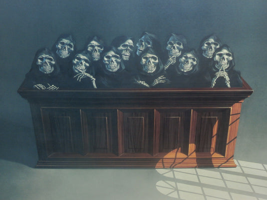 "Hung Jury" Original limited edition Print Garth Benton 25" x 22" Lawyer Office