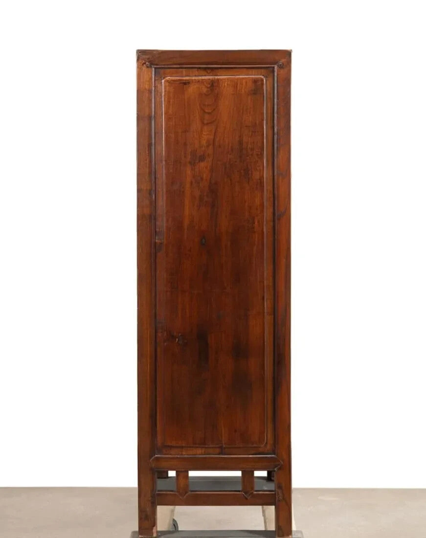 CHINESE DOUBLE DOOR HARDWOOD BOOK CASE LIQUOR CABINET ARMOIRE