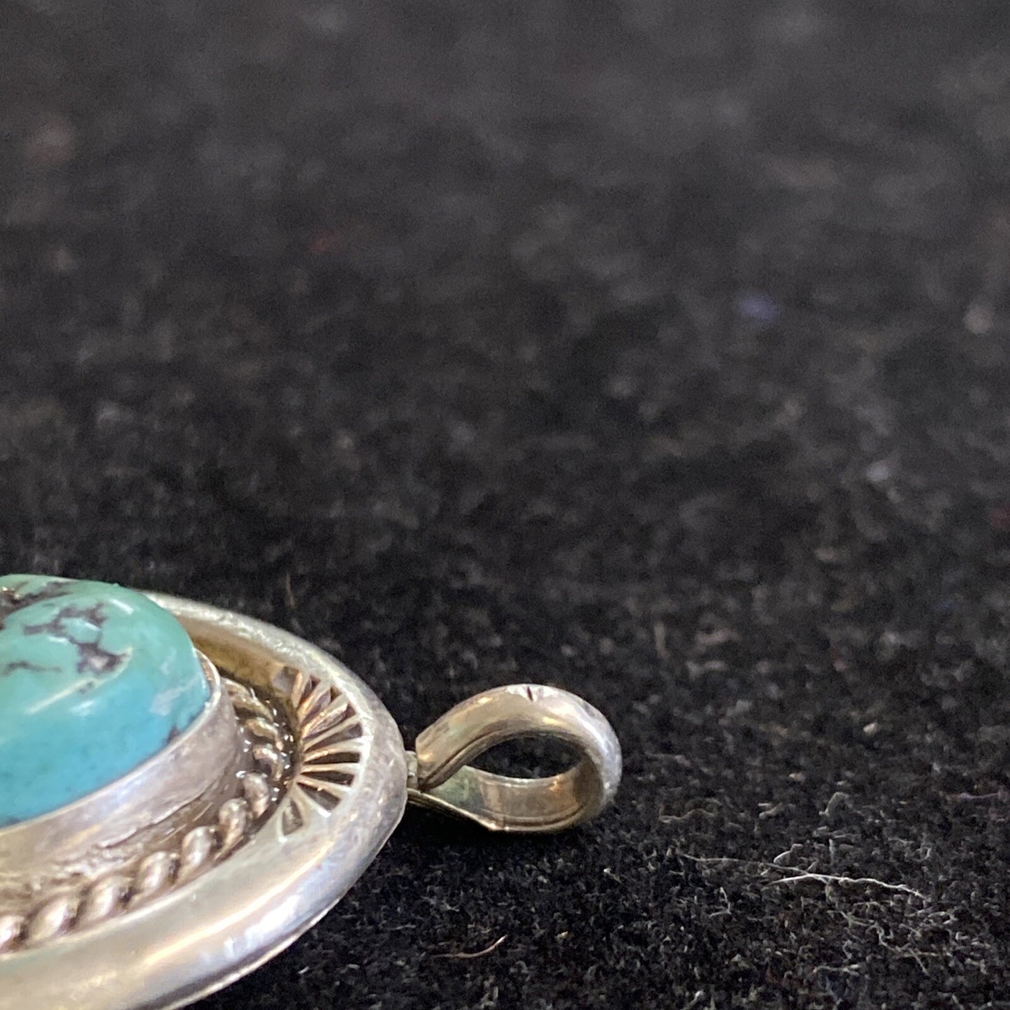 Sterling Silver 1 5/8" Turquoise Pendant