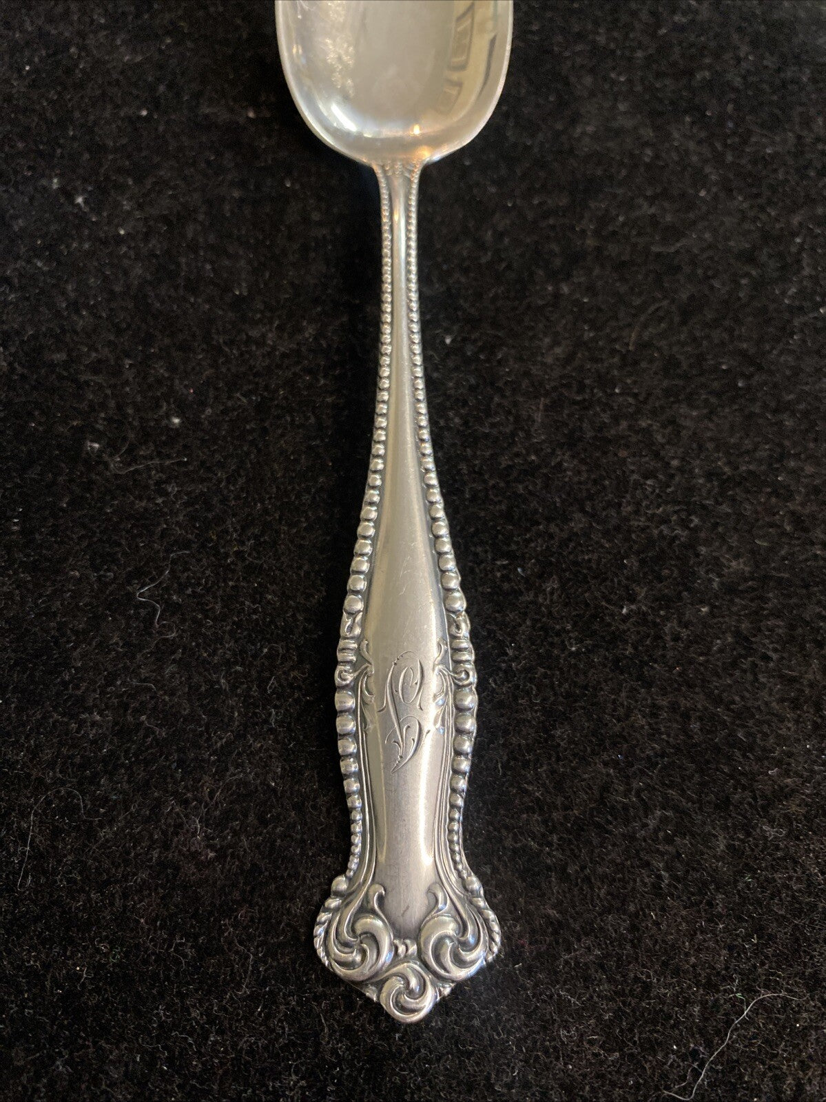 Pair of Towle Canterbury 5 3/4" Teaspoons 36.7g One Monogrammed 1893