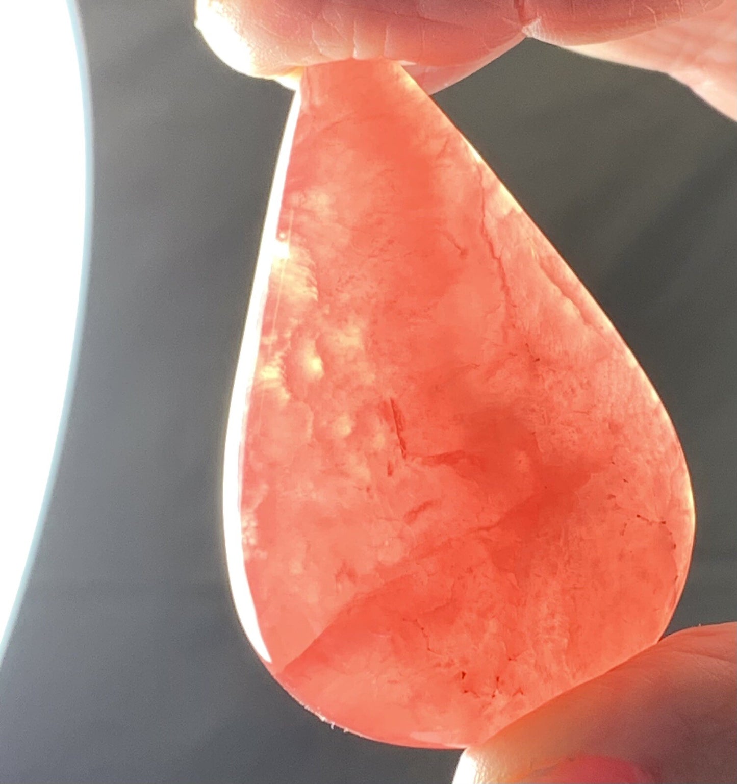 Natural Argentina Rhodochrosite Tear Drop Shape Loose Gemstone 202 Carats