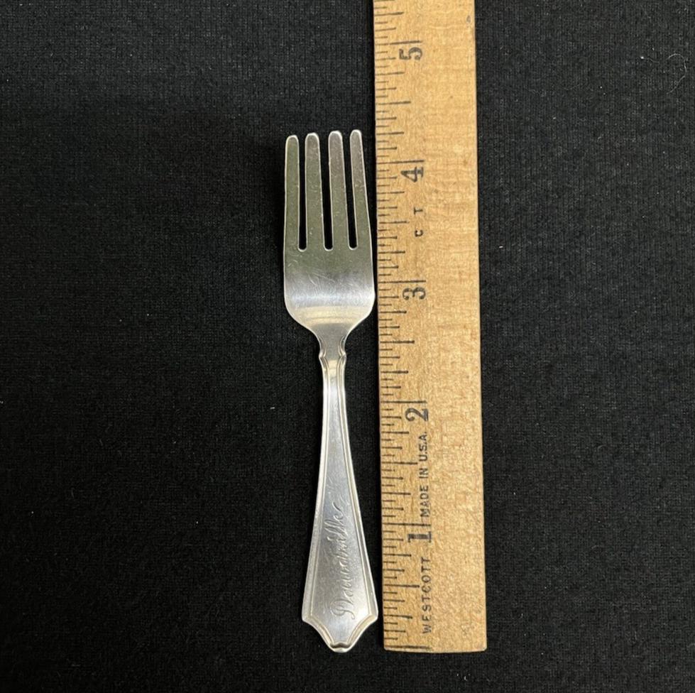 Roger Williams by Baker Manchester Baby Spoon & Fork Set, Engraved 30.56g