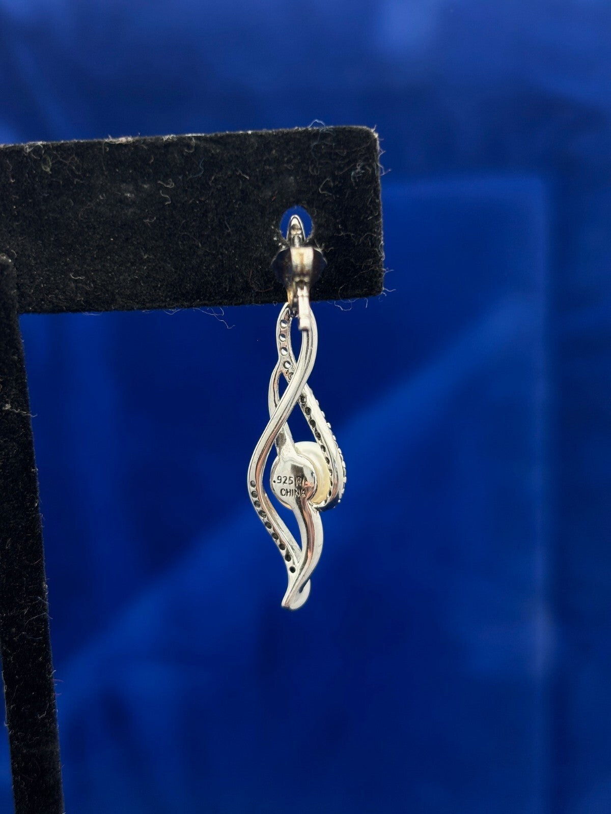 Cultured Pearl Earrings Lab-Created Sapphires Sterling Silver 925 Kay Jewelers