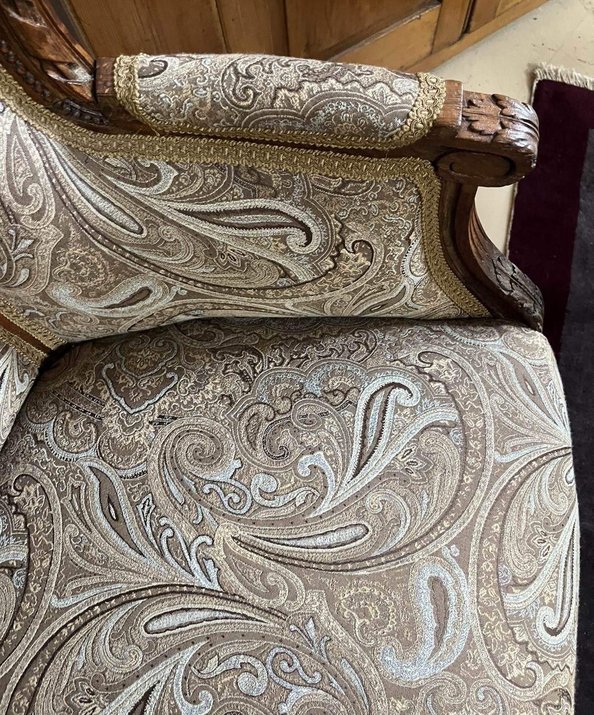 Antique French Walnut Louis XVI Settee Sofa Couch Love seat