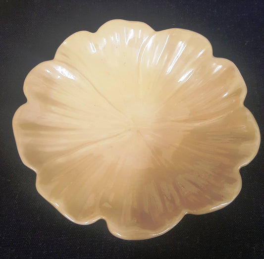 IRISH BELLEEK PRIMROSE Luster Yellow  Plate  5" 3rd Green Mark 1965-80