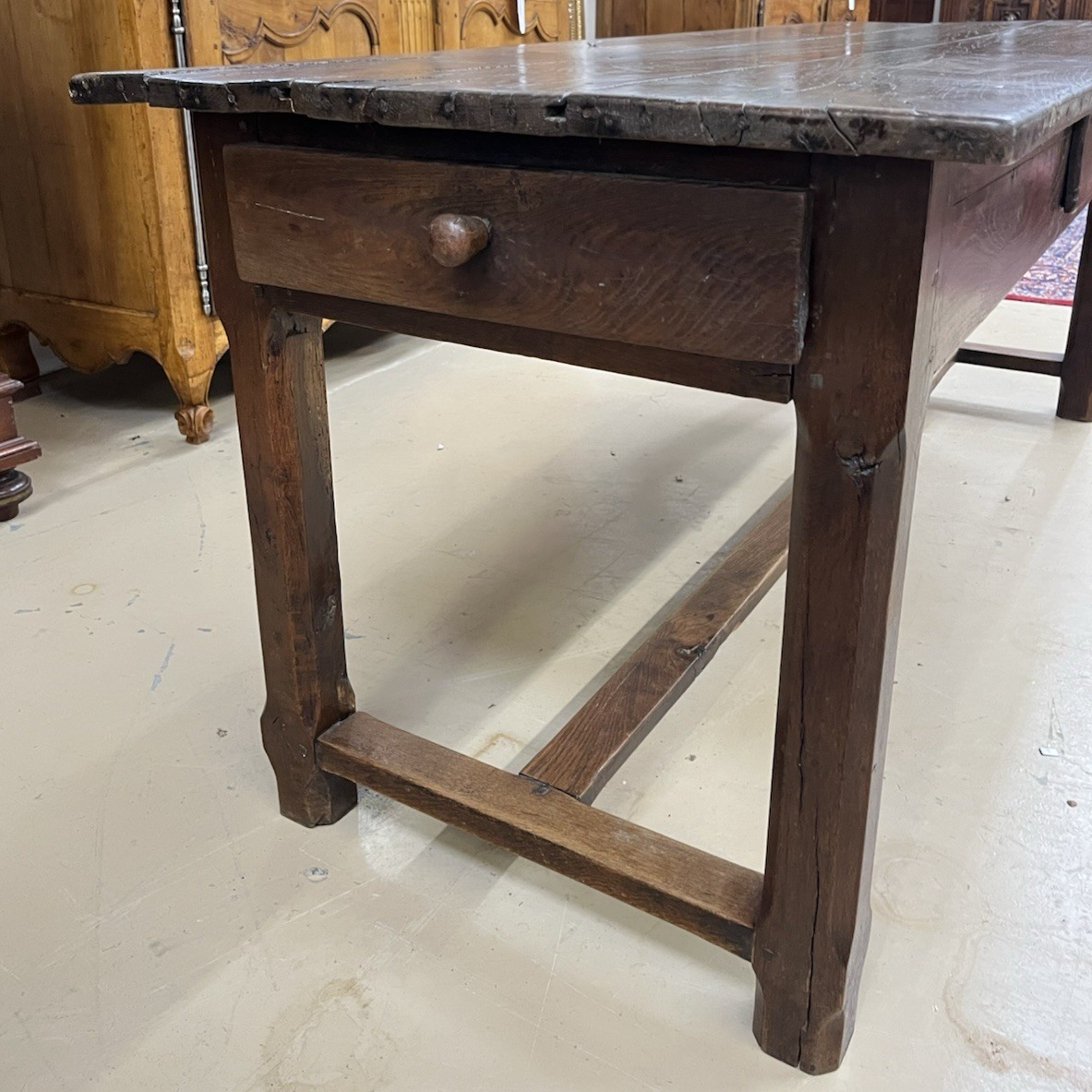 ANTIQUE FRENCH PROVINCIAL OAK RUSTIC FARMHOUSE SOFA DINING WORK TABLE