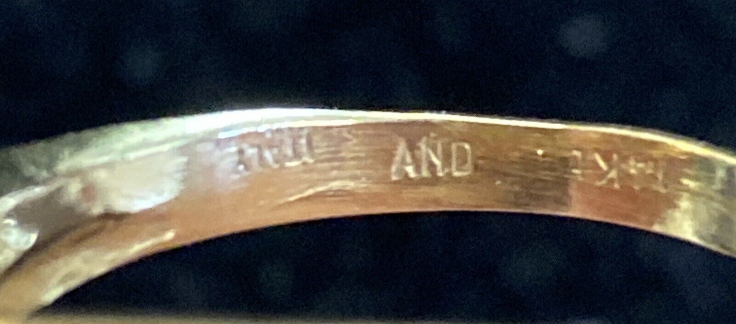 14K Solid Yellow Gold  Modern Ring Italy 6.6 g Signed "AND"  size  7.75  CB5
