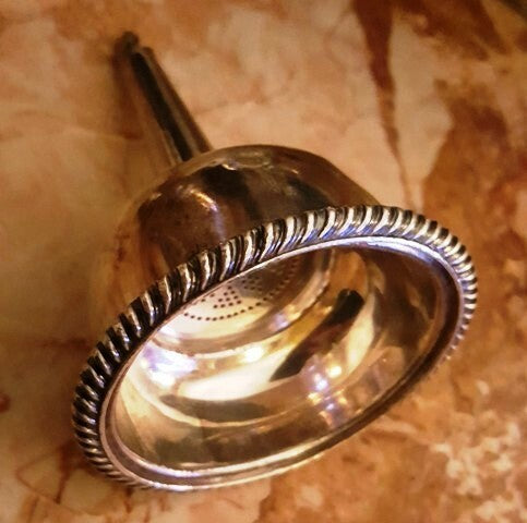 Antique English Georgian Silver Plate 2 pc Wine Funnel