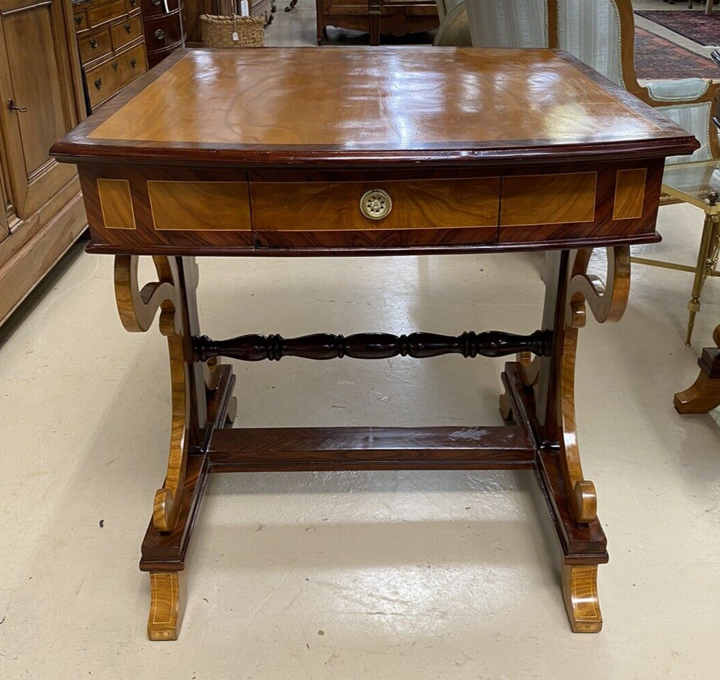 PAIR of ANTIQUE BIEDERMEIER STYLE SINGLE DRAWER SIDE END SOFA TABLES