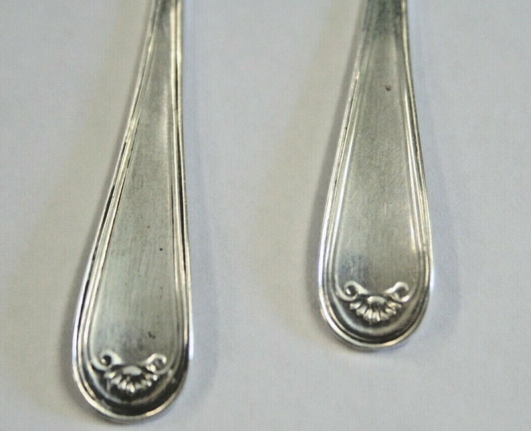Pair Watson Sterling Silver Salt Spoons 3" Bunker Hill pattern NM Master Salt