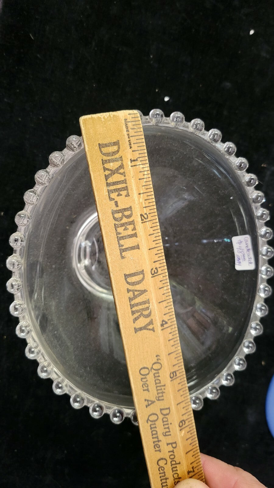 Imperial  CANDLEWICK 3 toed Bowl w beaded shaped edge  6" x 5.5" x H 4"