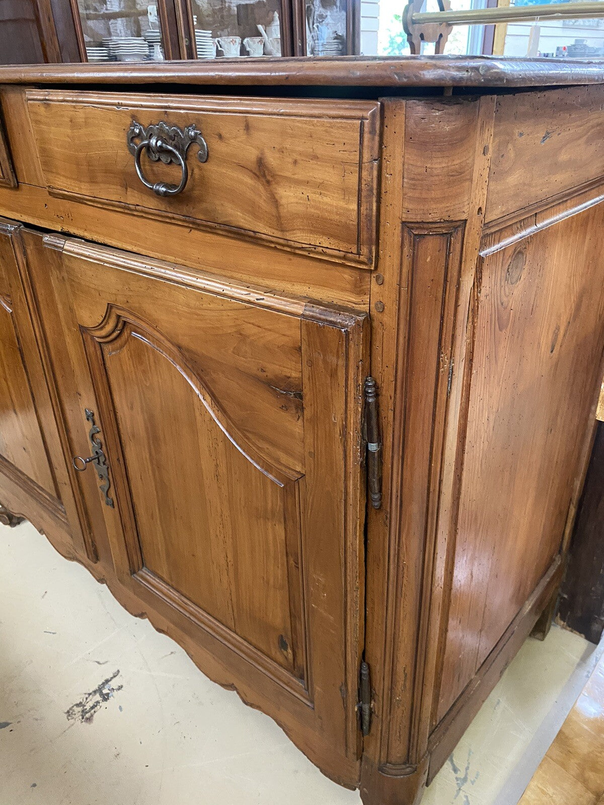 French Provincial Louis XV Cherry Chest Commode Cabinet Buffet Sideboard 1800's