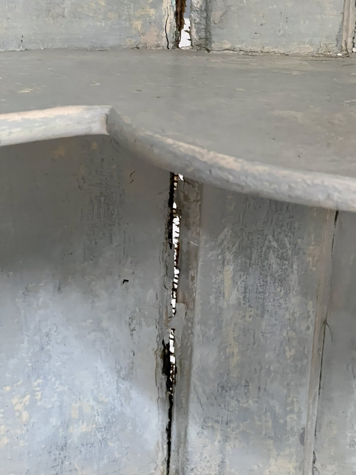 Antique American Federal Oak Corner Cabinet w/ Painted Interior 19C Farmhouse