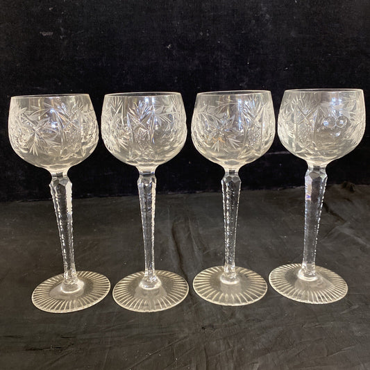 NACHTMANN TRAUBE CRYSTAL CUT 8" Wine Hock  Set Of 4 MSRP $69 ea excellent