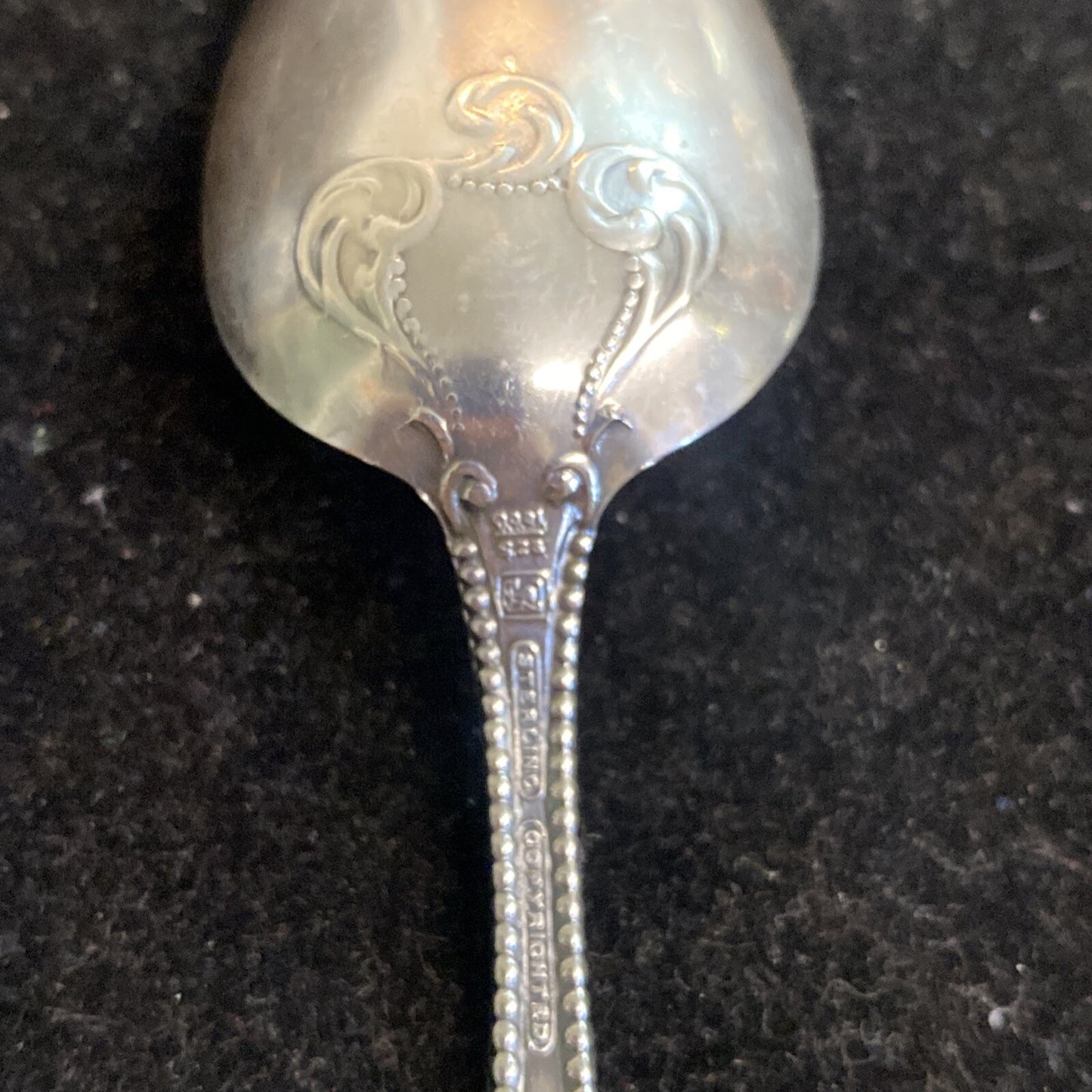 Pair of Towle Canterbury 5 3/4" Teaspoons 36.7g One Monogrammed 1893